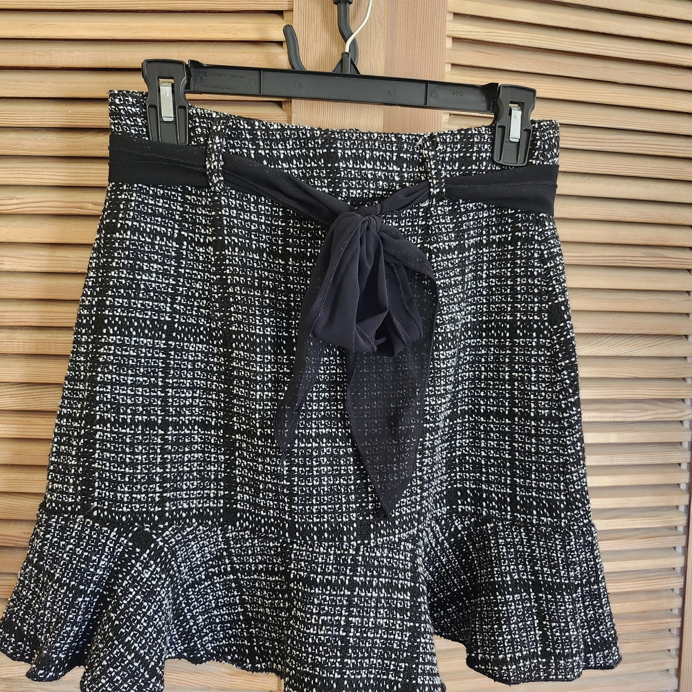 Elegant Black and White A-Line Skirt